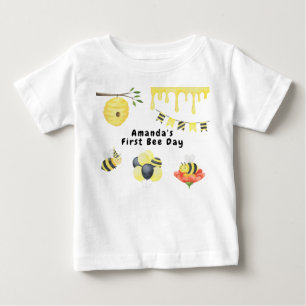 Aquarell Erste Biene Tag Geburtstagsfeier Baby T-shirt