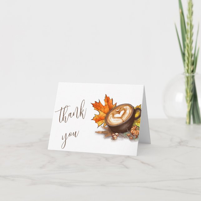 Aquarell Espresso Liebe Braut Brautparty Dankeskarte (Vorderseite)