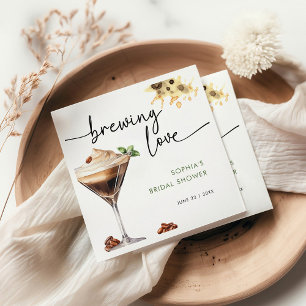 Aquarell-Espresso-Martini-Brautabschiedsparty Serviette