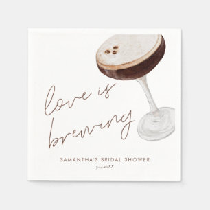 Aquarell Espresso Martini Brautparty Geschenk Serviette