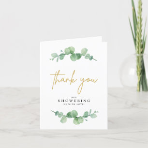 Aquarell-Eukalyptus-Baby-Shower  Dankeskarte