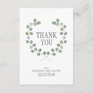 Aquarell-Eukalyptus-Blatt-Spant   danken Ihnen Dankeskarte