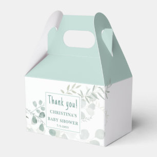 Aquarell-Eukalyptus-Blätter-Grün-Babyparty Geschenkschachtel