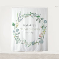 Aquarell-Eukalyptus-Blumen-Hochzeitsdusche Grün