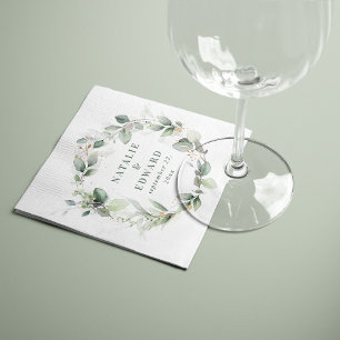 Aquarell-Eukalyptus elegante Hochzeitsgesellschaft Serviette