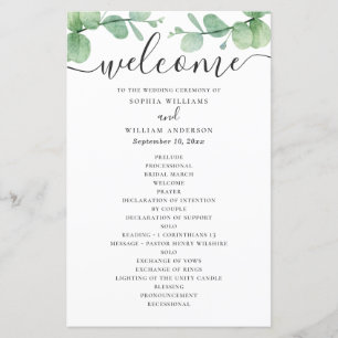 Aquarell-Eukalyptus. Elegante Schreibschrift-Hochz