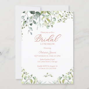 Aquarell-Eukalyptus-Grün-Bridal-Lunch Einladung