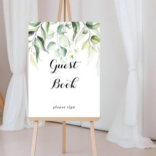Aquarell-Eukalyptus-Grün-Gästebuch-Schild Poster