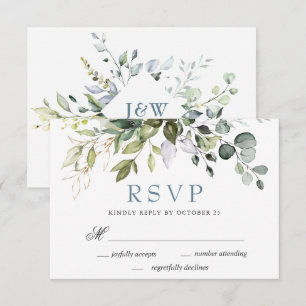 Aquarell-Eukalyptus-Grün-Hochzeit-RSVP-Karte RSVP Karte