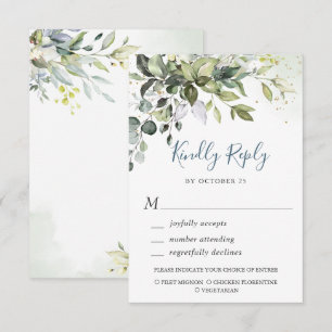 Aquarell-Eukalyptus-Grün-Hochzeits-RSVP-Karte RSVP Karte