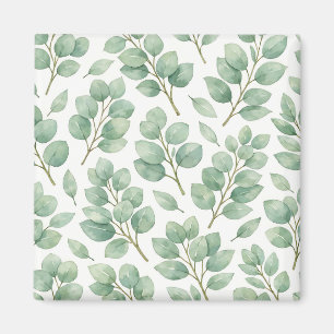 Aquarell-Eukalyptus-Grünmuster Magnet