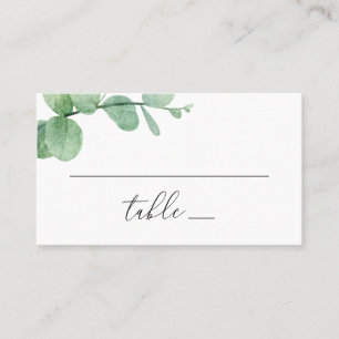 Aquarell-Eukalyptus-Hochzeit Botanik-Grün Platzkarte