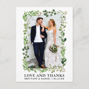 Aquarell-Eukalyptus-Hochzeit Liebe und Dankbarkeit Postkarte