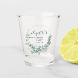 Aquarell-Eukalyptus-Junggesellinnen-Abschiedsparty Schnapsglas
