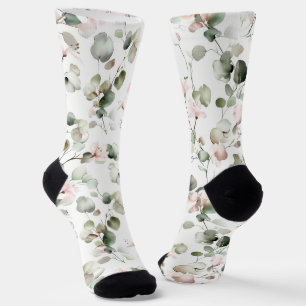 Aquarell-Eukalyptus-Muster Socken