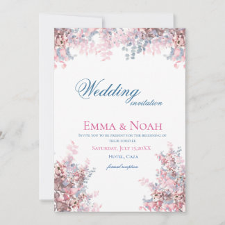 Aquarell-Eukalyptus-Rosé-Lavendel-Hochzeit Einladung