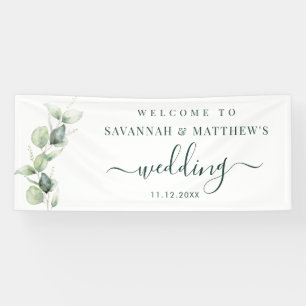Aquarell-Eukalyptus-Script-Hochzeit Banner