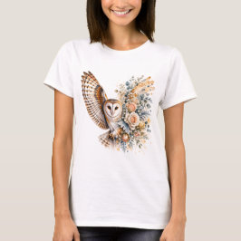 Aquarell-Eule-Floral-PNG-Vogel-Blumen-Design T-Shirt