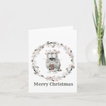Aquarell-Eulen-Kranz-Winter-frohe-Weihnachtskarte