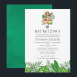 Aquarell Exotic Aloha Luau Bat Mitzvah Einladung<br><div class="desc">Aquarellmalerei tropisches Blattwerk Aloha Fledermaus Mitzvah Einladung individuell auf Ihre Veranstaltung Besonderheiten.</div>