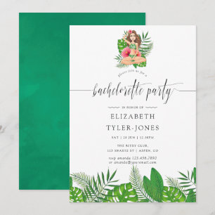 Aquarell Exotische Aloha-Luau-Junggesellinnenparty Einladung