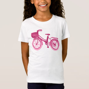 Aquarell-Fahrrad-Rosa T-Shirt
