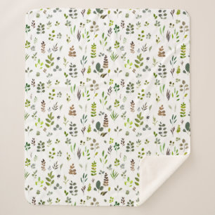 Aquarell Farbige Eukalyptusblätter Muster Sherpadecke
