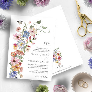 Aquarell Farbige Florale Hochzeitseinladung Einladung