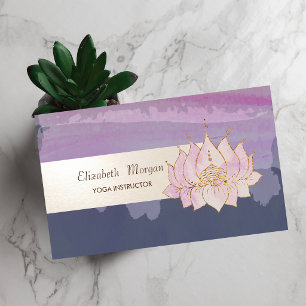 Aquarell-Farbspritzer, Streifen, Coole Lotus Visitenkarte