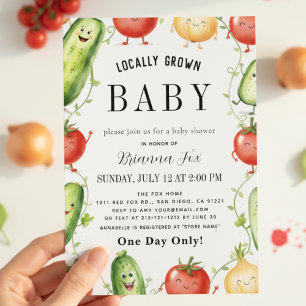 Aquarell-Farm-Frisch-Garten-liebenswerte Babyparty Einladung