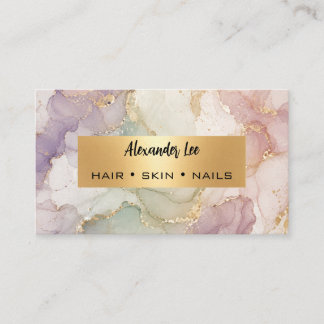 Aquarell-Faux-Gold-Elegante Visitenkarte