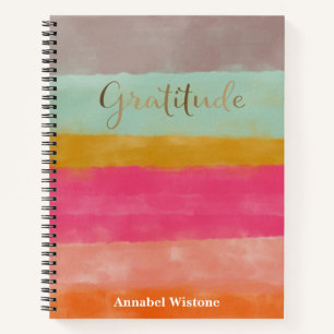 Aquarell-Faux-Gold-Individuelles Dankbarkeits-Tage Notizbuch