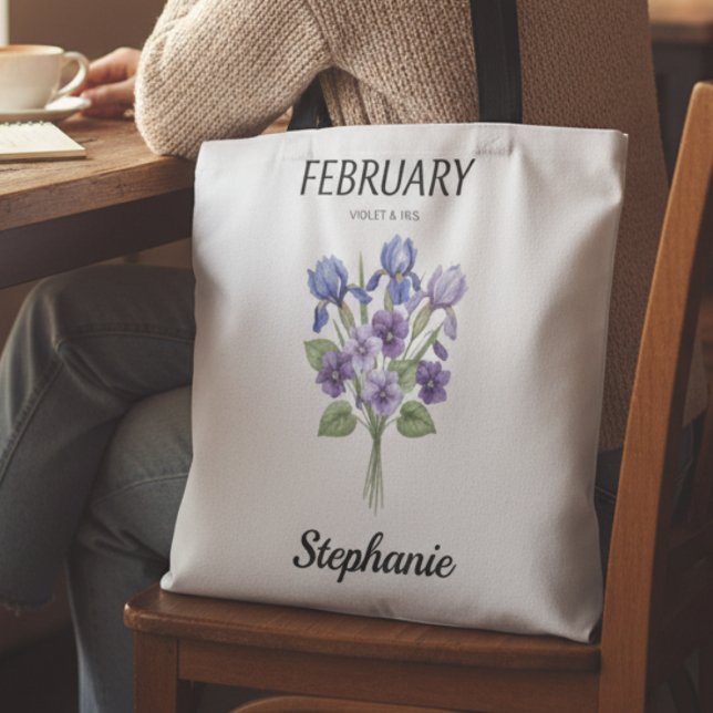 Aquarell Februar Geburtsblume Geburtstag (February birth month flower tote bag)