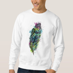 Aquarell-Feder-Tätowierung Sweatshirt