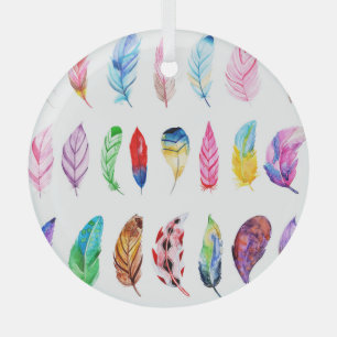 Aquarell-Federn: Schöne Vintage-Kollektion. Ornament Aus Glas