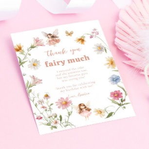 Aquarell-Fee-Wildblumen-Birthday-Girl-Garten Dankeskarte