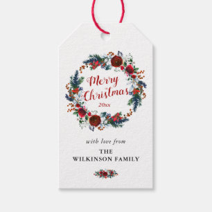 Aquarell-Feiertags-WeihnachtsKranz Geschenkanhänger