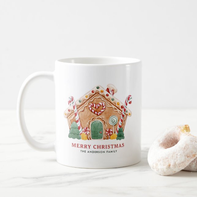 Aquarell Festive Lebkuchen Weihnachten Kaffeetasse (Mit Donut)