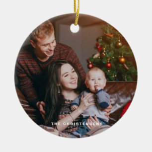 Aquarell-festlicher Weihnachtsbaum-Foto Keramik Ornament