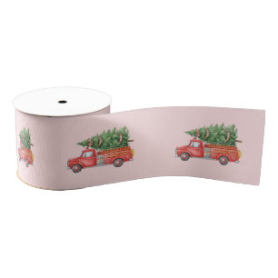 Aquarell-Feuerwehrmann-Weihnachten-Feuerwehrauto Ripsband