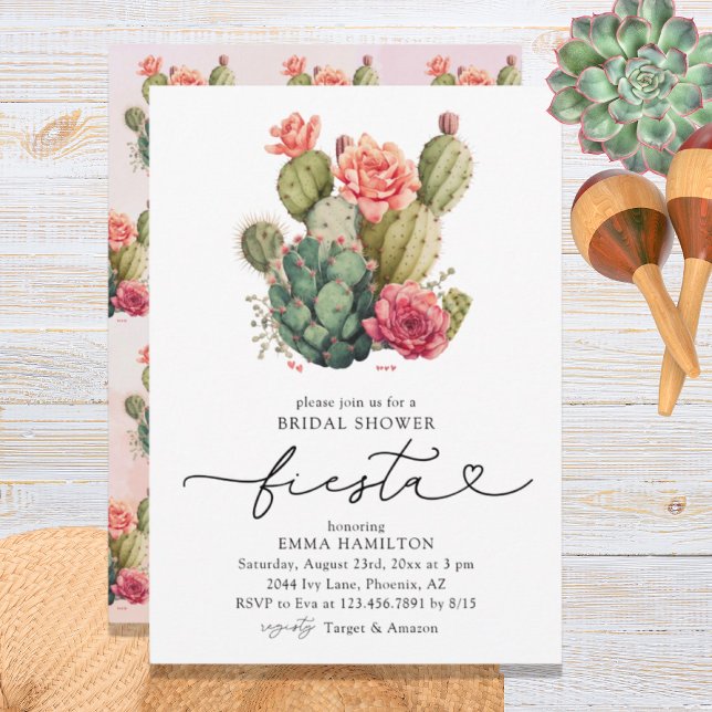 Aquarell Fiesta Cactus Floral Brautparty Einladung (Von Creator hochgeladen)