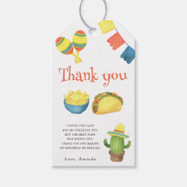 Aquarell-Fiesta zum ersten Geburtstag Danke Geschenkanhänger
