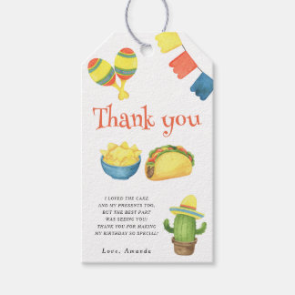 Aquarell-Fiesta zum ersten Geburtstag Danke Geschenkanhänger