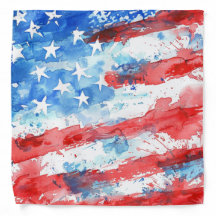 Aquarell-Flagge Sterne und Streifen Bandana