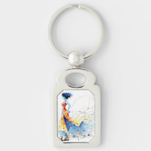 Aquarell Flamenco-Tänzerin – Freude in Bewegung #2 Schlüsselanhänger