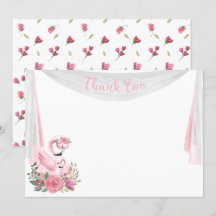 Aquarell-Flamingo-Baby-Shower-Dankeskarten