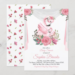 Aquarell-Flamingo-Babyparty-Einladung Einladung