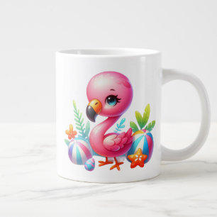 Aquarell-Flamingo-Cartoon-Cliparts Jumbo-Tasse