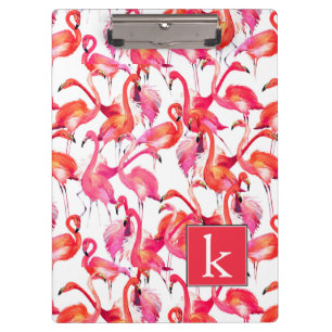 Aquarell-Flamingo in den Aquarellen   addieren Klemmbrett
