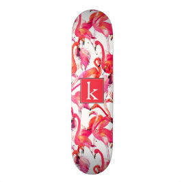 Aquarell-Flamingo in den Aquarellen | addieren Skateboard